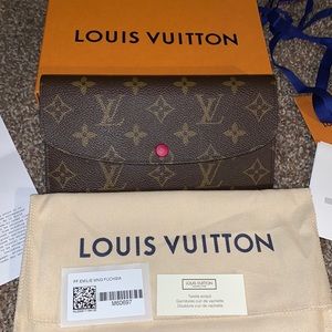 Louis Vuitton Emilie Wallet Monogram and Fuchsia